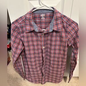 Boy’s Carter’s Plaid Red Blue Button Down Shirt - Holiday - Size 14 - Christmas